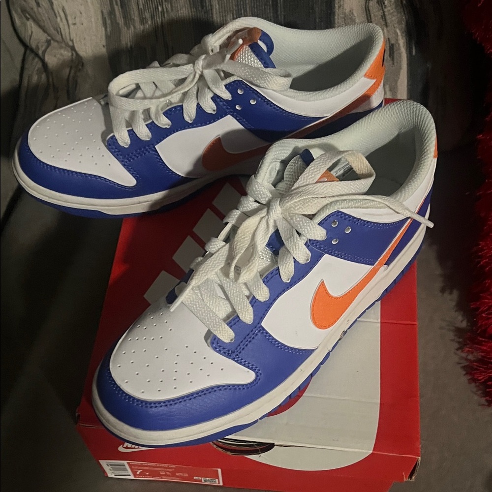 Nike Kids Dunk Low Sneakers Blue and Orange